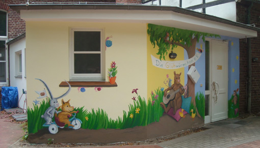 Wandmalerei für die Kindertagesstätte Glühwürmchen, 