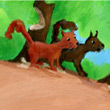 Erschrockene Eichhörnchen