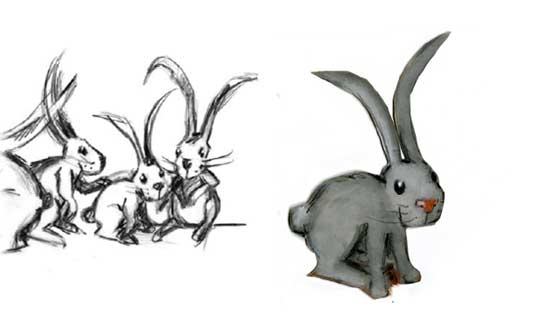 Häschenfigur / illustration von Sonja Spaltenstein